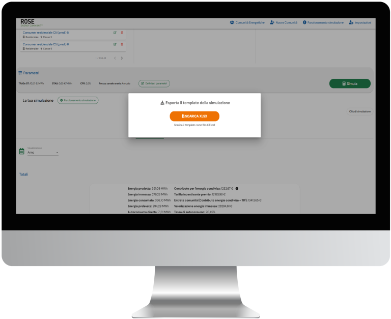 DIGITAL ENERGY COMMUNITY software - export dati comunità energetiche